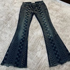 Free People wide legged jeans.